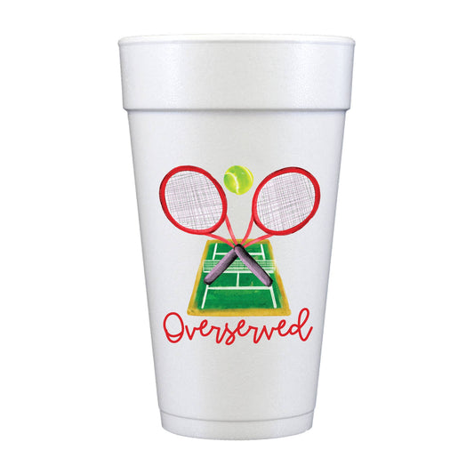 Overserved Full Color Foam Cups - Tennis
