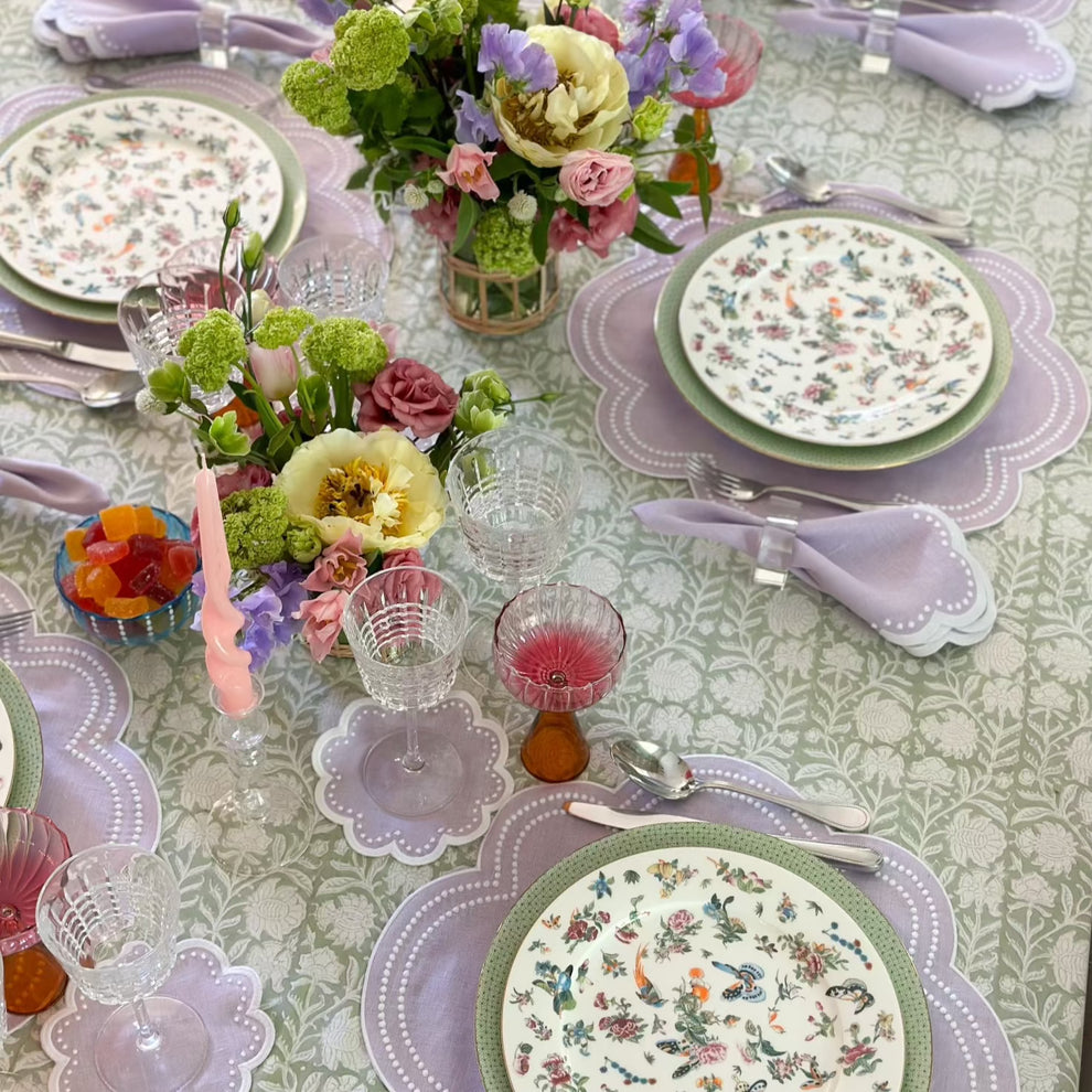 Light Green Printed Tablecloth