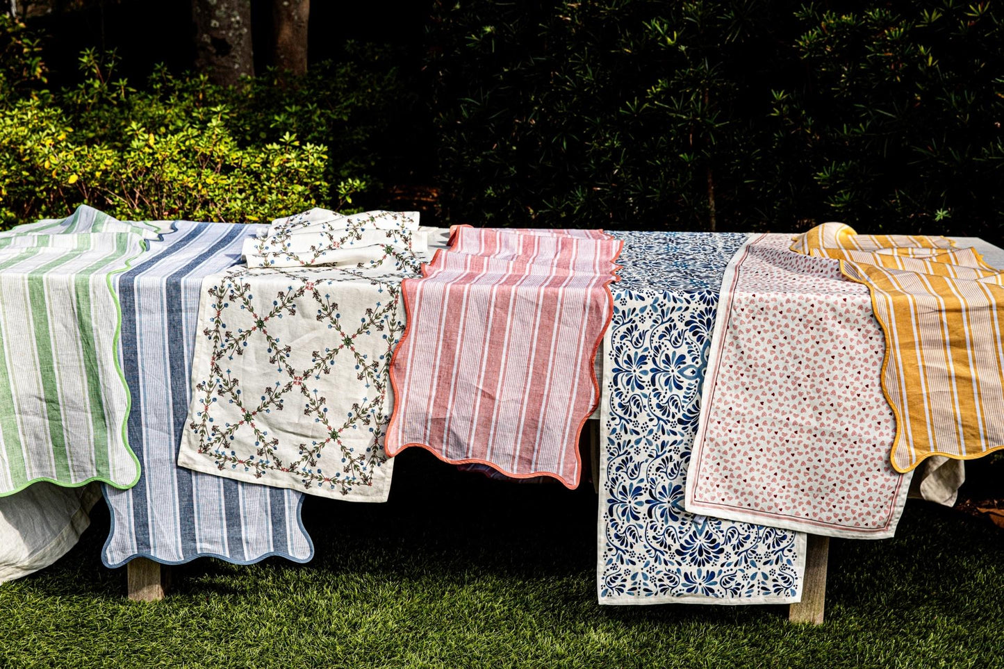 Villa Seville 18" X 90" Table Runner - Chambray