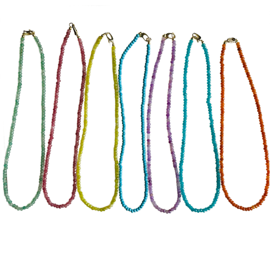 Dainty Candy Gemstone Necklace: Turquoise
