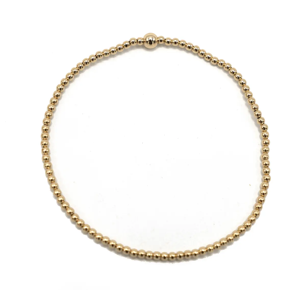 2mm Gold Filled Waterproof Karma Bracelet (w/ Single 4mm) - 6.5 inch