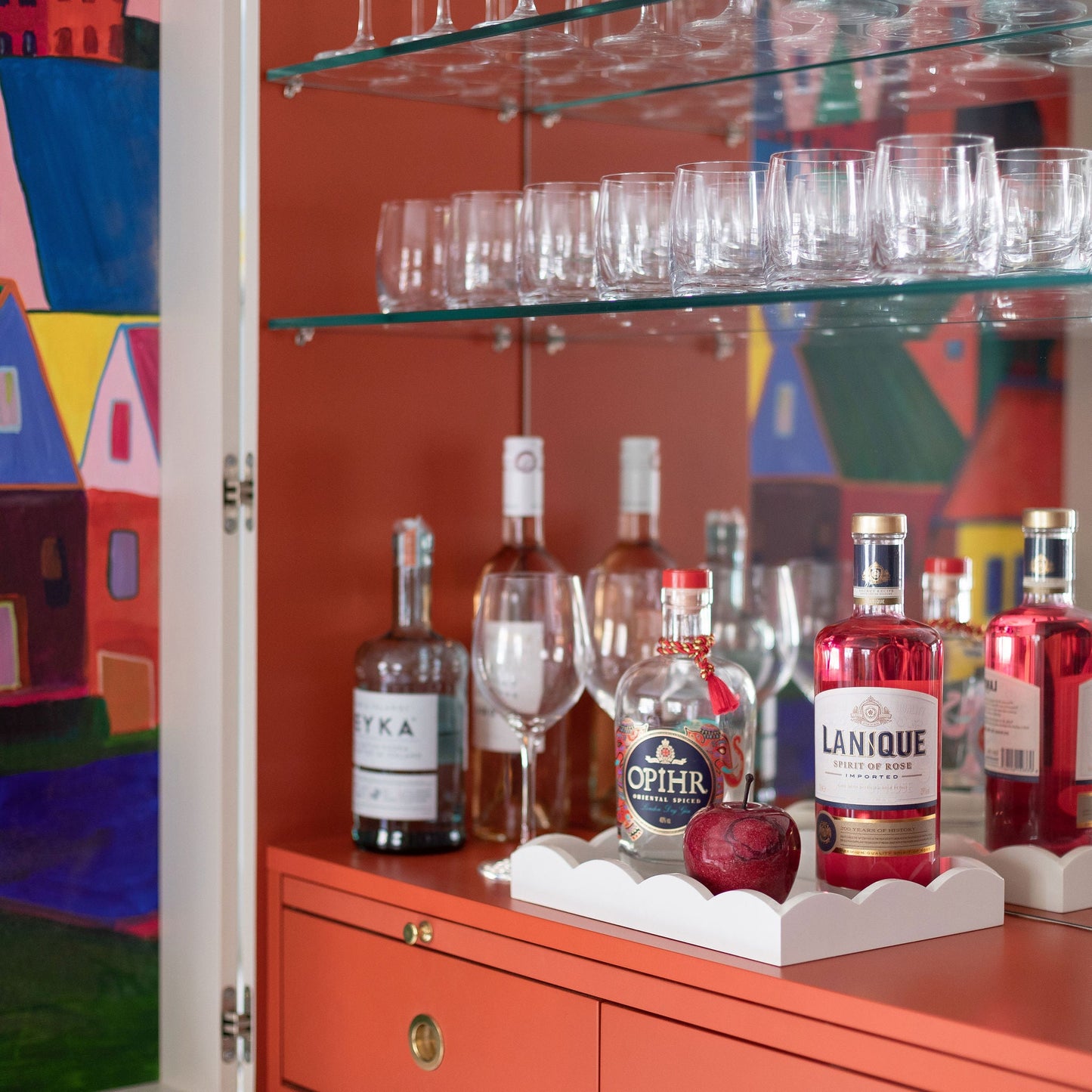 Small Scalloped Tray - White