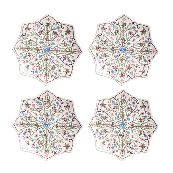 Villa Seville Scalloped Side/Cocktail Plate Set/4 - Chambray