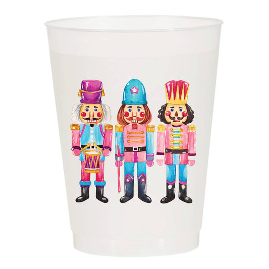 Nutcracker Pink Christmas Frosted Cups - Pack of 10