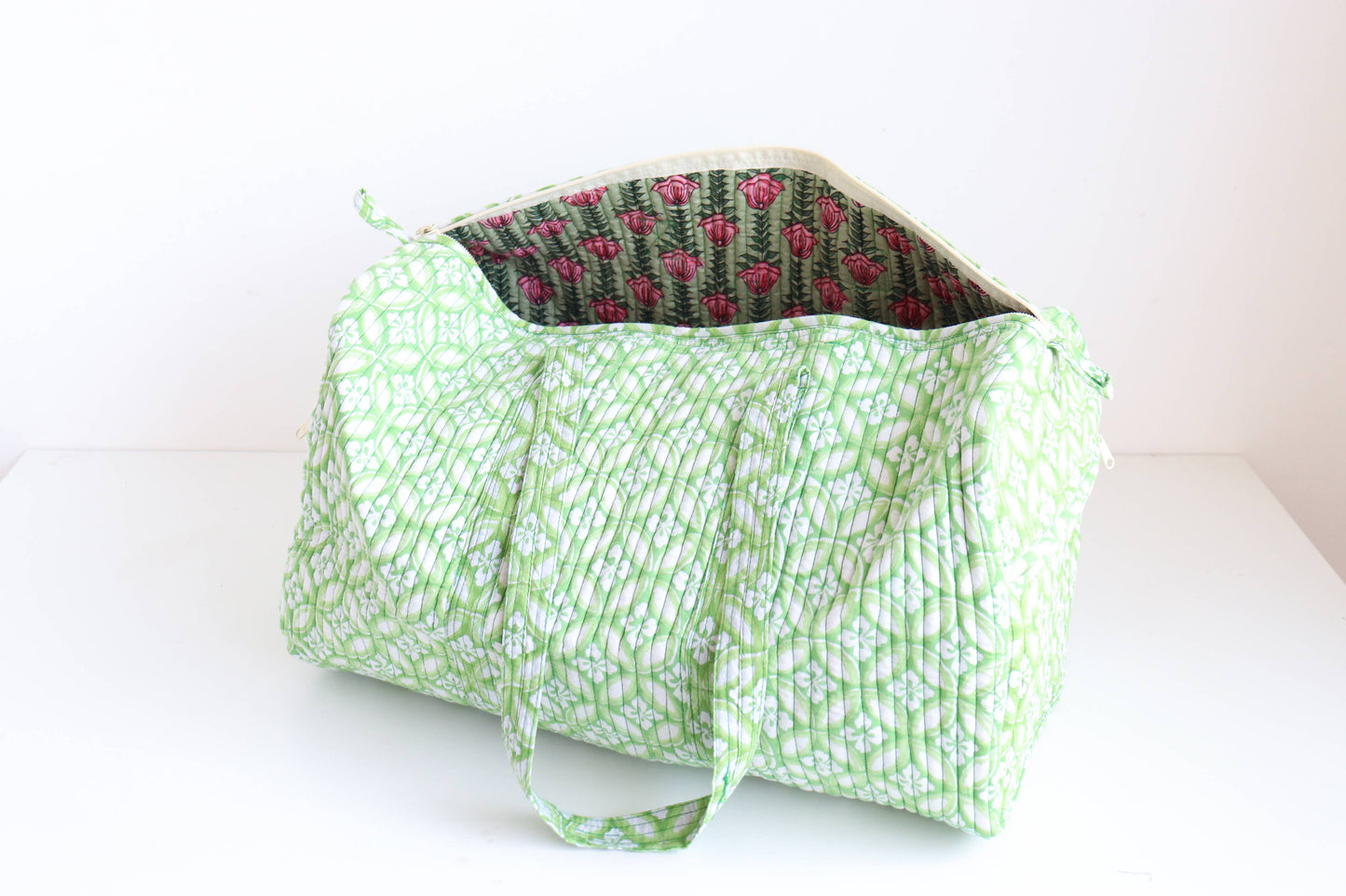 Floral Quilted Overnight Bag