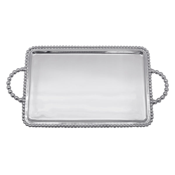 Beaded Medium Service Tray - Engraved