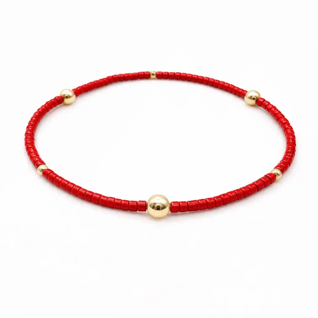 Game Day - Red & Gold Filled Bracelet