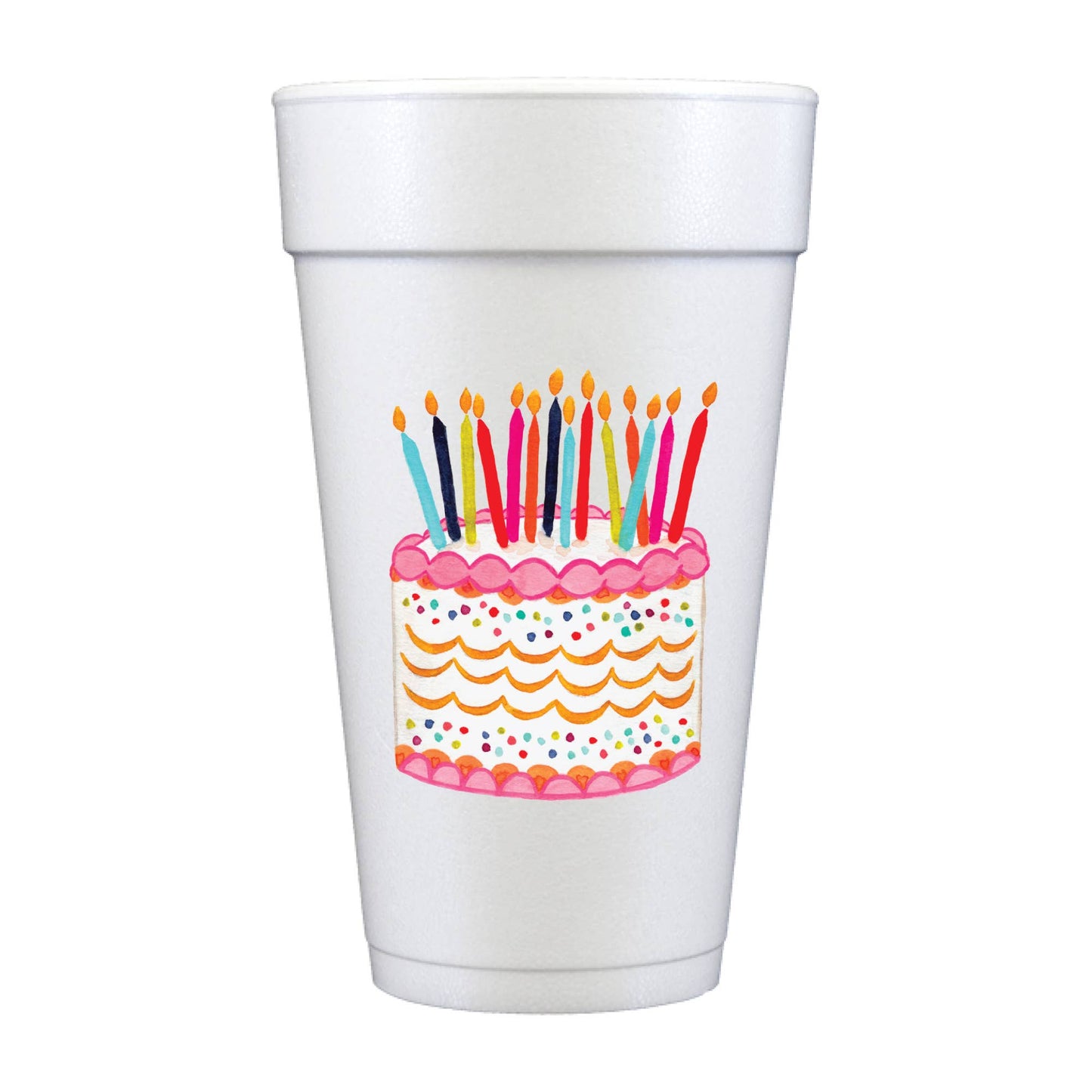 Happy Birthday Cake Foam Cups