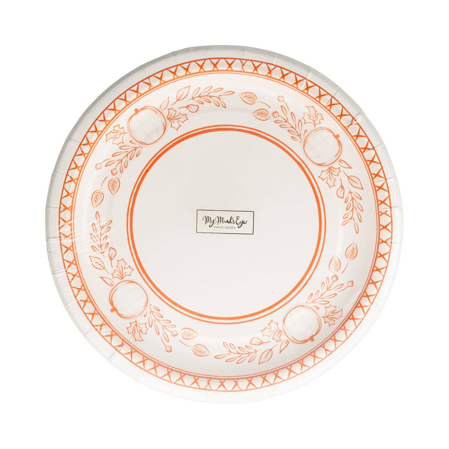Falloween Pumpkin Round Dessert 8" Paper Plate