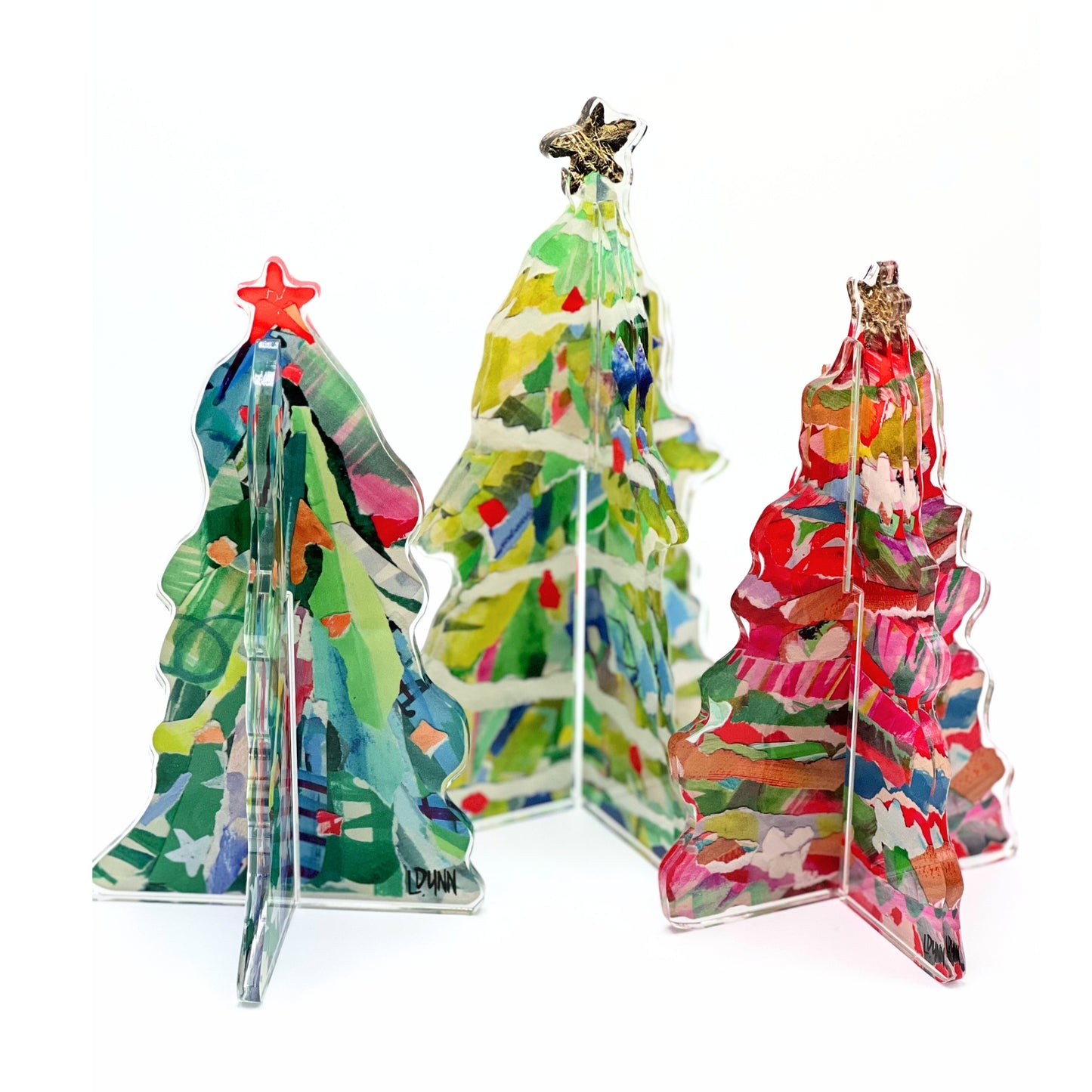3-D Adorned Christmas Tree Collection - Set/3