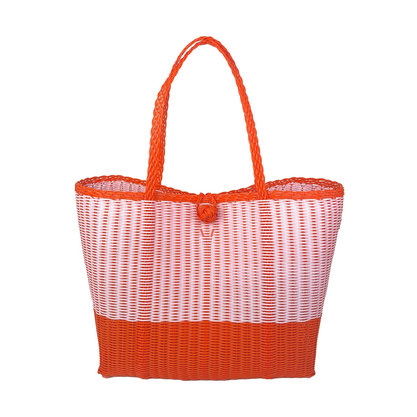 Medium Tote - Tangerine + Baby Pink