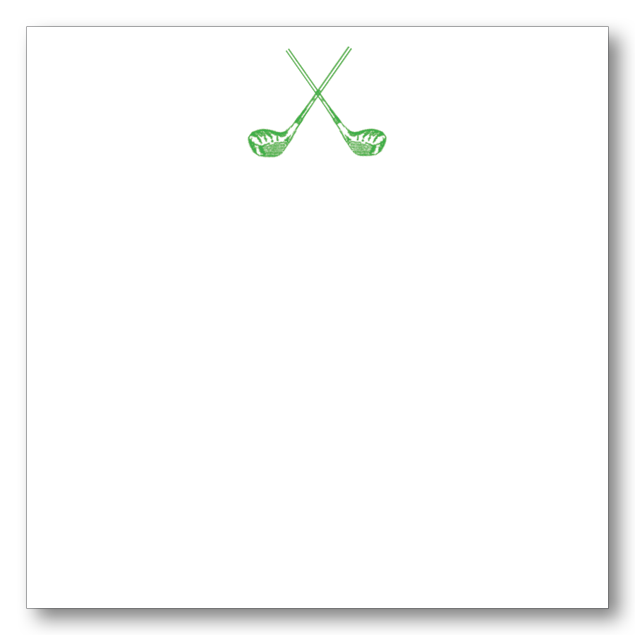 Golf Clubs Note Block - Clover