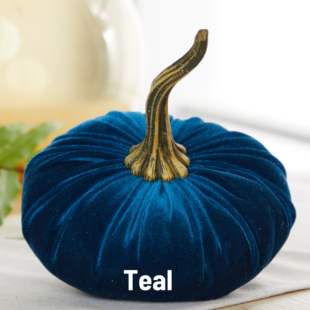 Pumpkin Large Velvet - Slate Blue