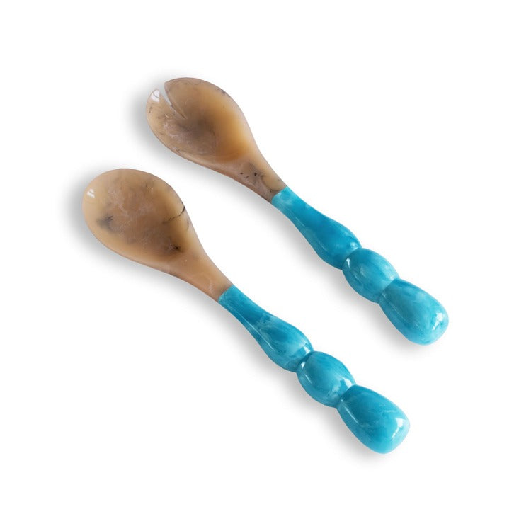 Resin Rio Bubble Salad Servers - Turquoise