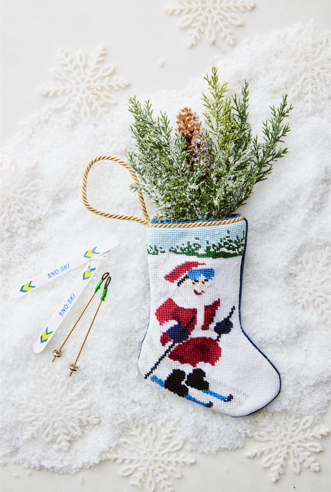 Slopeside Santa Skiing