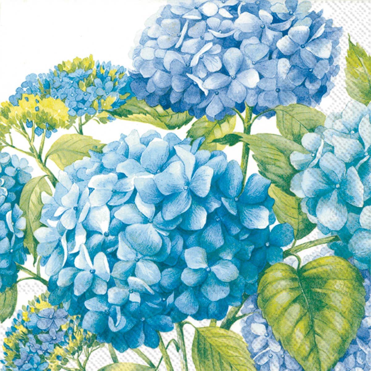Sea of Pink Blossoms White/Blue Paper Cocktail Napkins - 20 Ct