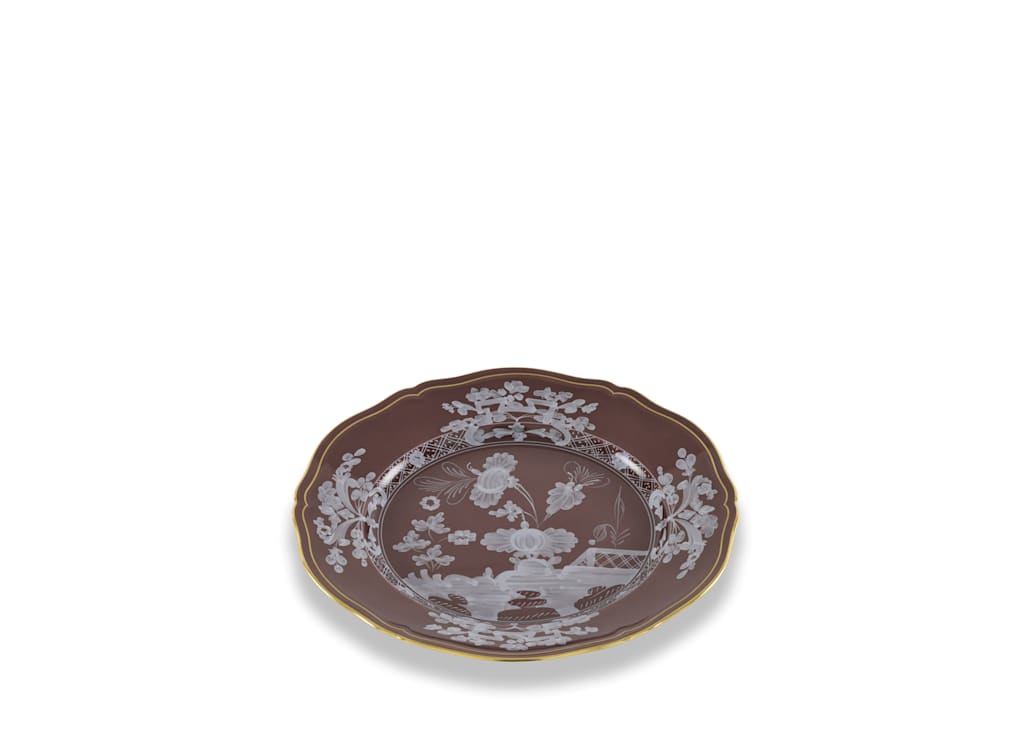 Oriente Italiano Flat Dessert Plate - Castagna