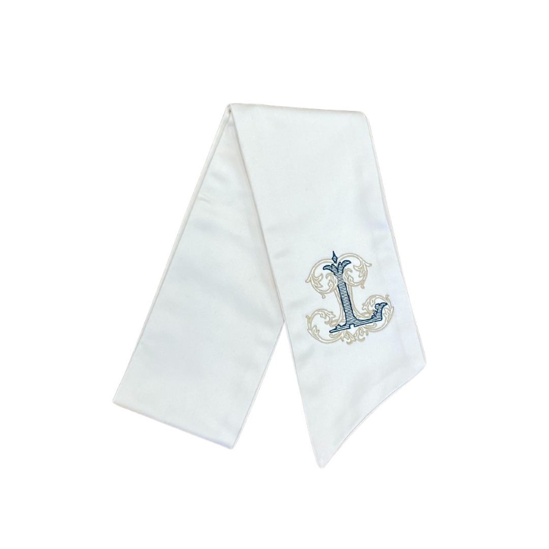 Monogram Ivory Wreath Sash - Standard