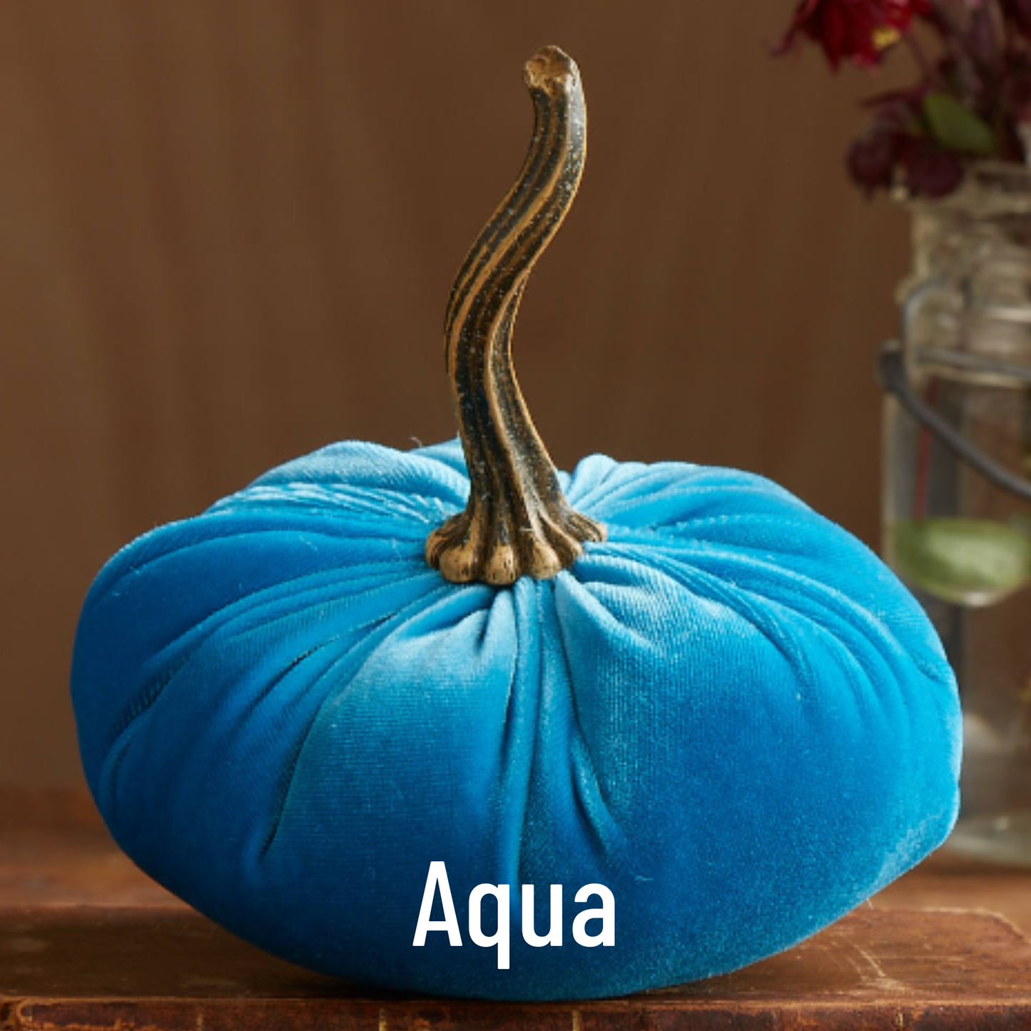 Pumpkin Large Velvet - Slate Blue