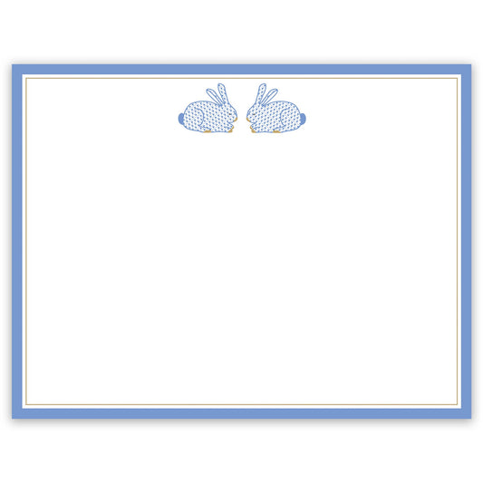Blue Herend Bunny Stationery Set