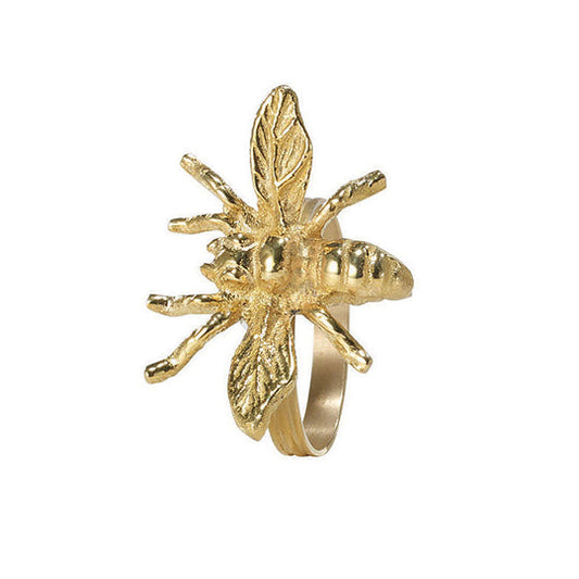 Bee Gold Napkin Ring Set/4