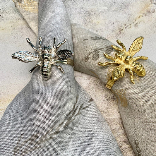 Bee Gold Napkin Ring Set/4