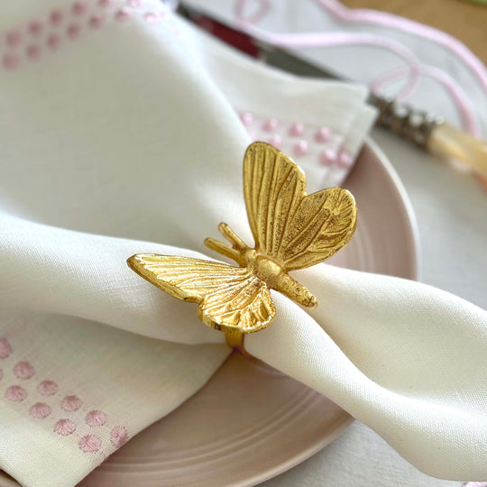 Butterfly Gold Napkin Ring Set/4