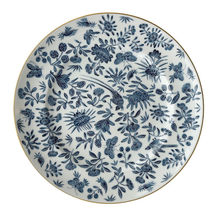 Sacred Bird & Butterfly Dinner Plate - Blue