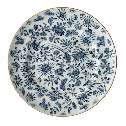 Sacred Bird & Butterfly Dinner Plate - Blue