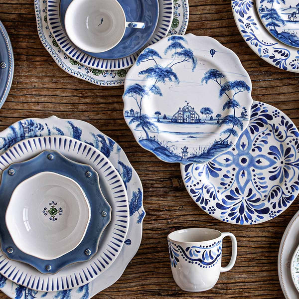 Berry & Thread Scalloped Dessert/Salad Plate- Chambray