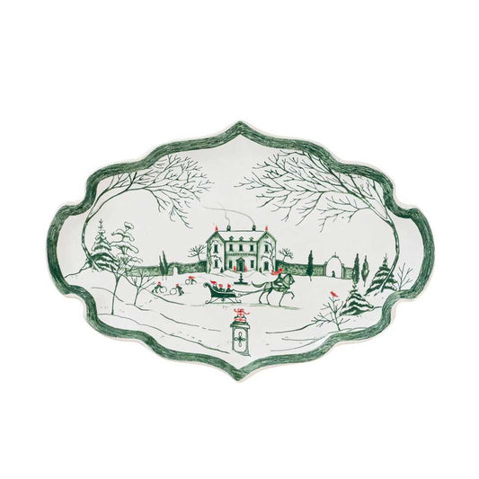 Country Estate Winter Frolic 7" Tray - Evergreen