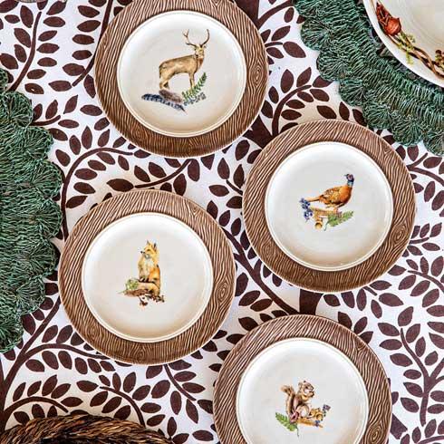 Forest Walk Animal Cocktail Plates, Assorted Set/4