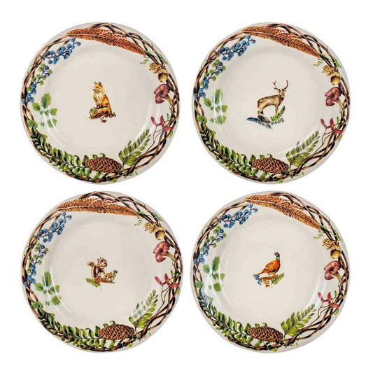 Forest Walk Cafe Au Lait Dessert/Salad Plate - Assorted Set/4