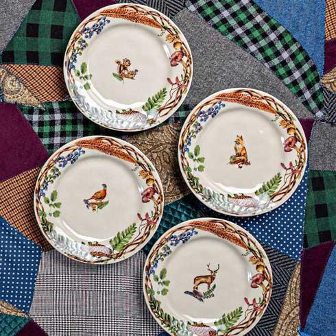 Forest Walk Cafe Au Lait Dessert/Salad Plate - Assorted Set/4