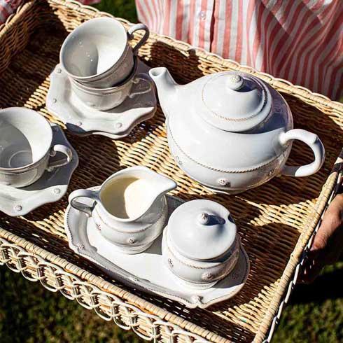 Berry & Thread Sugar & Creamer Set/3pc - Whitewash