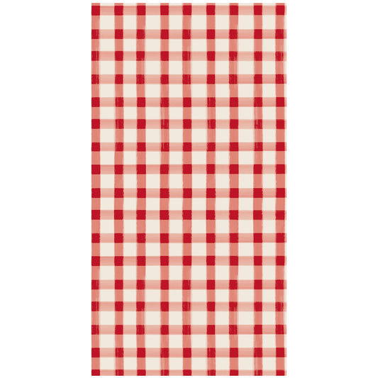 Red Painted Check Guest Napkin