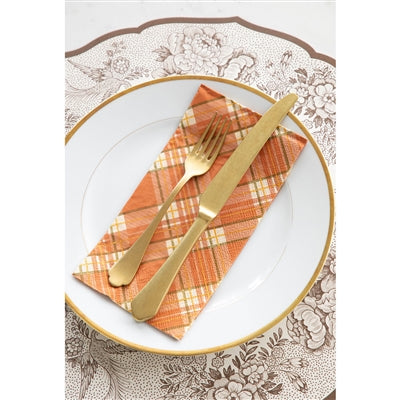 Orange Plaid Guest Napkin