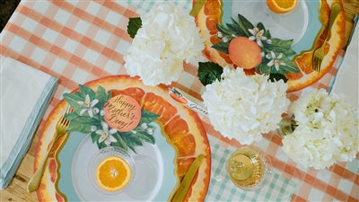 Orange Painted Check Runner