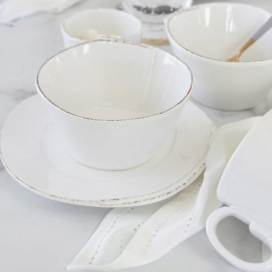 Lastra White Stacking Cereal Bowl