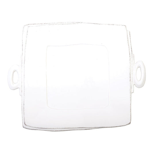 Lastra White Handled Square Platter