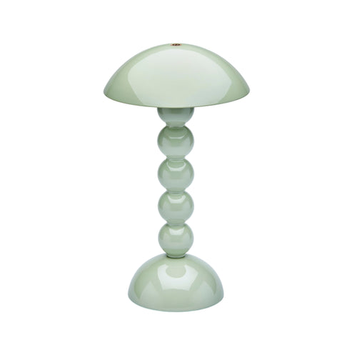 Sage Lacquer Bobbin LED Lamp - Rechargeable