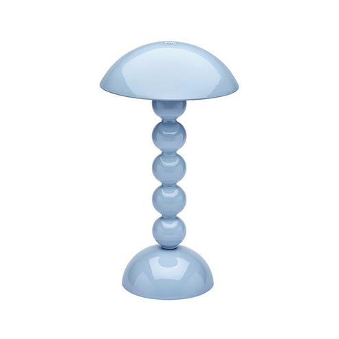 Pale Denim Lacquer Bobbin LED Lamp - Rechargeable