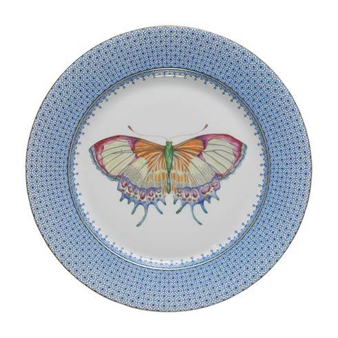 Cornflower Lace Dessert Plate w/ Butterfly