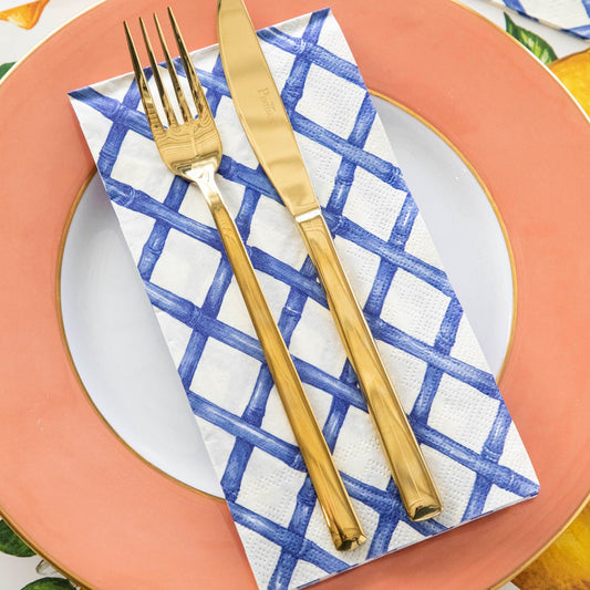 Blue Lattice Guest Napkin