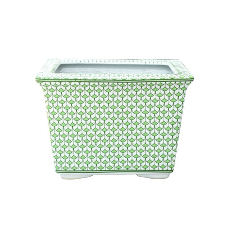 Fish Scale Rectangle Cachepot - Green