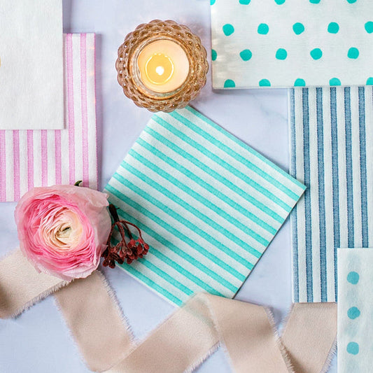Papersoft Napkins Capri Aqua Cocktail Napkins