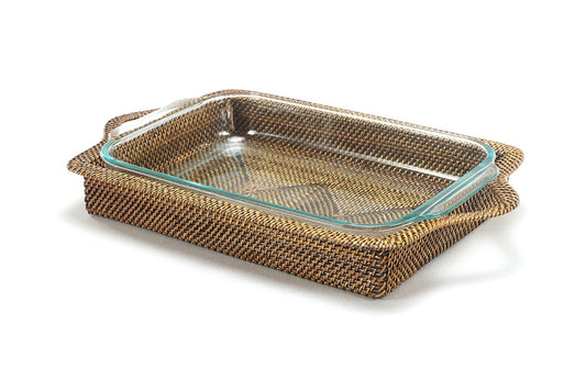 Rectangular Casserole Basket w/ Pyrex Baker, 3 Qt
