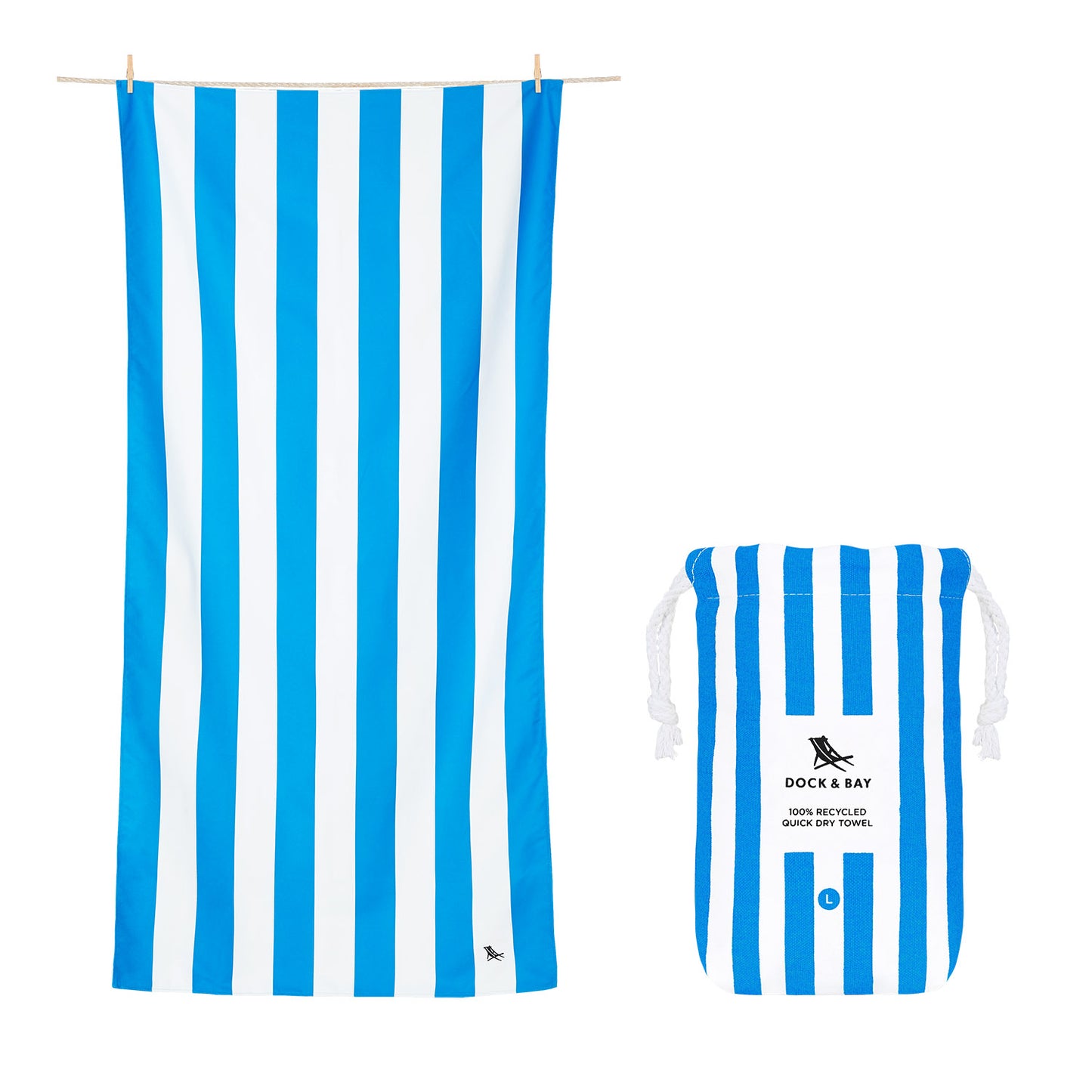 Quick Dry Towel - Bondi Blue, (L)