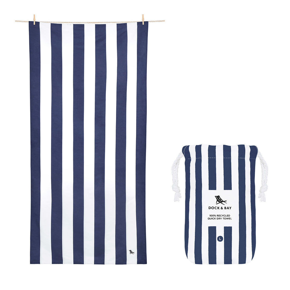 Quick Dry Towel - Whitsunday Blue, (L)