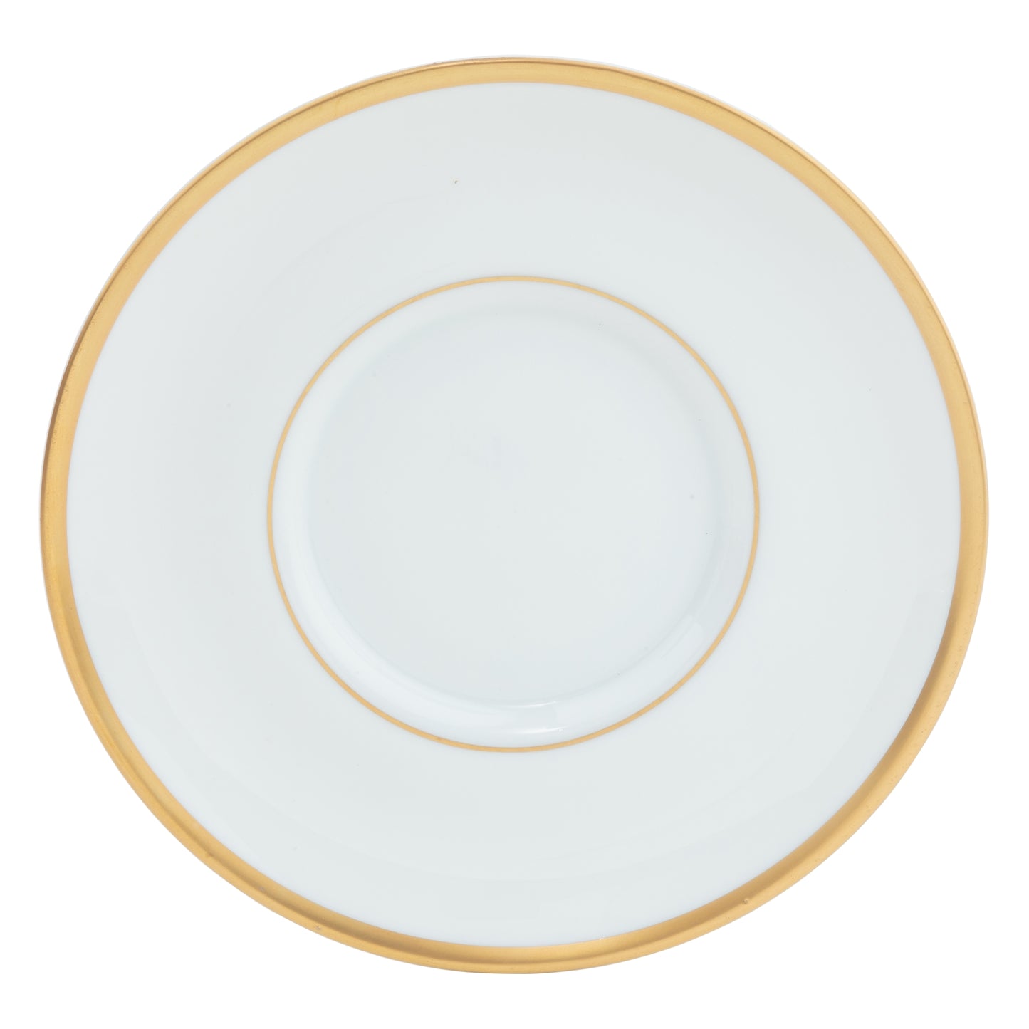 Signature Gold Can Teacup Saucer - Ultra White (No Monogram)